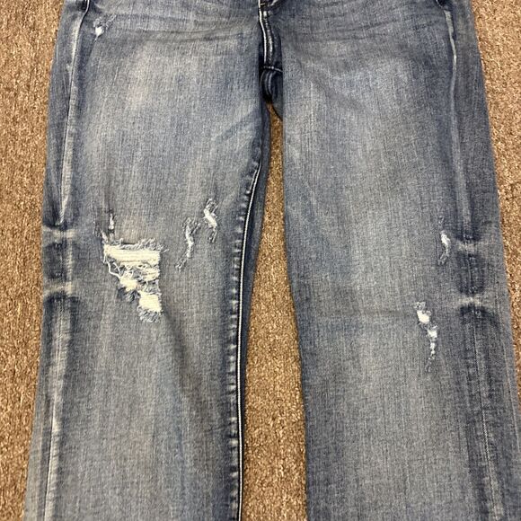 Judy Blue Jeans Womens 29 Boyfriend Mid Rise Dark Wash Distressed Stretch Denim - Picture 8 of 12